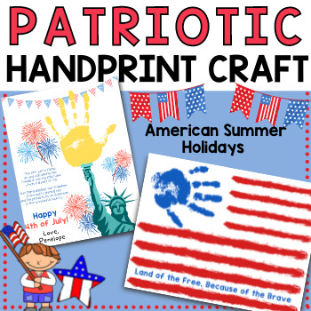 Preview of Patriotic Handprint Craft Activity- Babies, Toddlers, 4th of July, Memorial Day