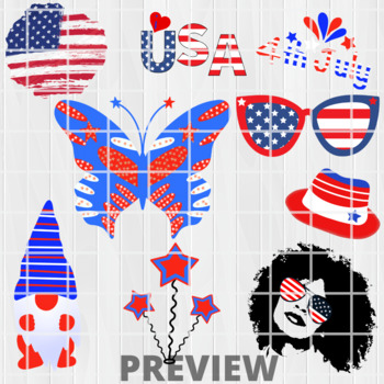 Preview of Patriotic Holiday Clip Art Set (Memorial Day, 4TH of July) HQ :)