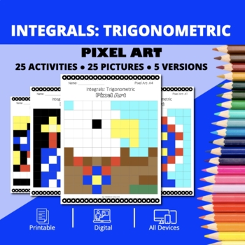Preview of Patriotic: Integrals Trigonometric Pixel Art Activity