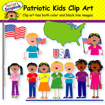 patriotic kids clip art
