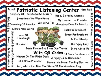 Preview of Patriotic Listening Center With QR Codes (32 books)