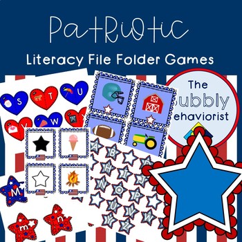 Preview of Patriotic Literacy File Folder Games