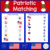 Patriotic Matching & Beginning Sound - Labor Day / Memoria