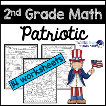 Preview of Patriotic Math 2nd Grade Worksheets Common Core