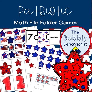 Preview of Patriotic Math File Folder Games