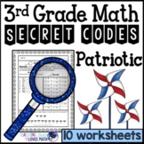Patriotic Math Secret Code Worksheets 3rd Grade Common Core