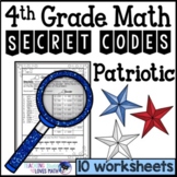 Patriotic Math Secret Code Worksheets 4th Grade Common Core