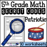 Patriotic Math Secret Code Worksheets 5th Grade Common Core