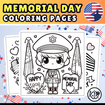 Preview of Patriotic Memorial day Coloring Pages | Memorial Day Activities | Summer Craft