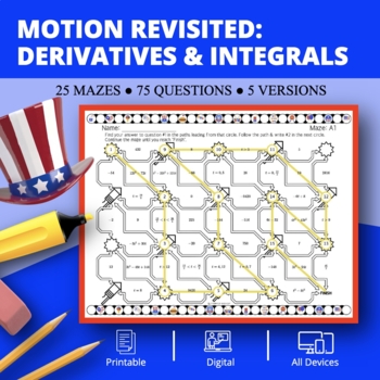 Preview of Patriotic: Motion Along a Line Revisited Maze Activity