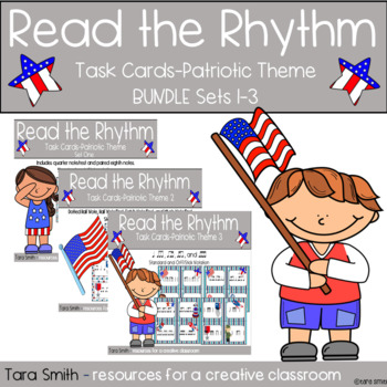 Preview of Patriotic Music Activity-Flash Cards BUNDLE Sets 1-3