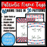 Patriotic Name Tags & Tents: 20 America patterns for PD, C