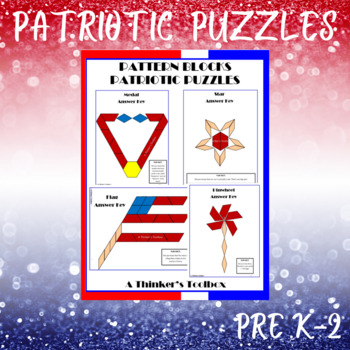 Preview of Patriotic Pattern Block Mat Printables & Worksheets