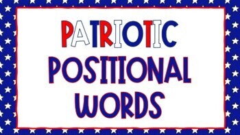 Preview of Patriotic Positional Words Google Slides - American Symbols & Presidents