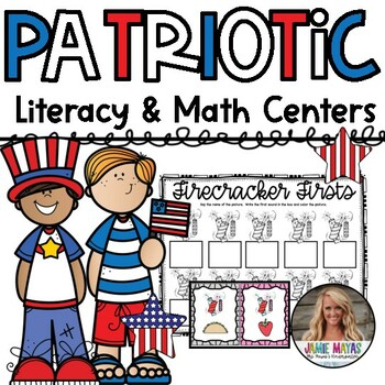 Preview of Patriotic President's Day Literacy and Math Centers
