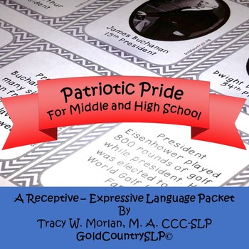 Preview of Patriotic Pride - A Receptive - Expressive Language Packet