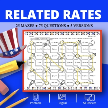 Preview of Patriotic: Related Rates Maze Activity