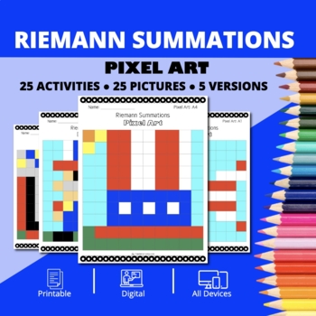 Preview of Patriotic: Riemann Summations Pixel Art Activity