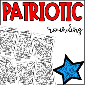 Preview of Patriotic Rounding to Tens and Hundreds Coloring