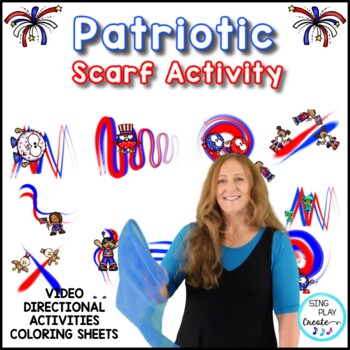Preview of Patriotic Scarf Activity Video: Movement, Math Directional & Literacy Activities