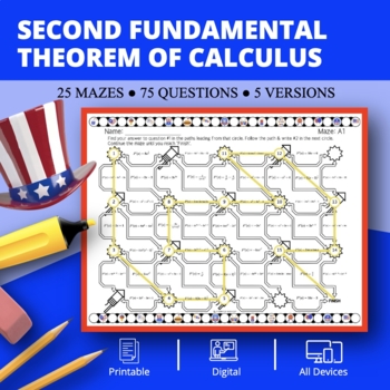Preview of Patriotic: Second Fundamental Theorem of Calculus Maze Activity