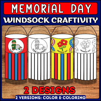 Preview of Patriotic Soldier Windsock Memorial Day DIY Craft, Memorial Day Craft activitiy