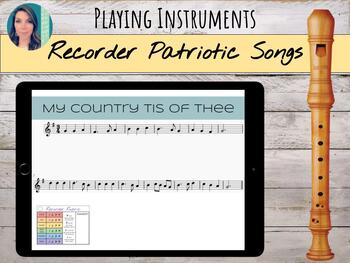 Preview of Patriotic Song Book for Soprano Recorders with Rubrics