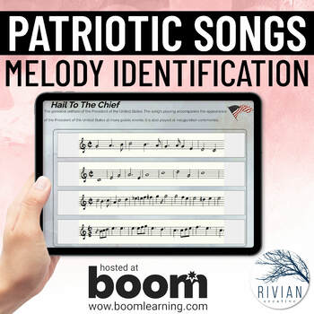 Preview of Patriotic Song Melodies for Melody Recognition - Music Boom Cards