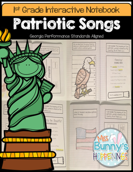 Preview of Patriotic Songs Interactive Notebook (1st Grade)