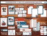 Patriotic Stars and Stripes Classroom Signs