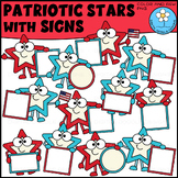 Patriotic Stars with Signs Clipart