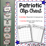 EDITABLE Patriotic Themed Clip Chart and Behavior Log
