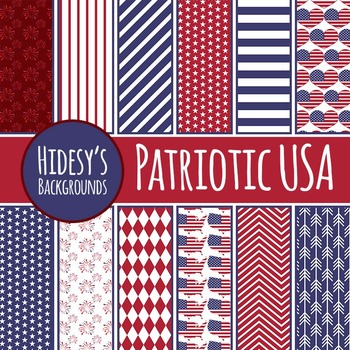 Preview of Patriotic USA / United States / American Digital Papers / Backgrounds Clip Art