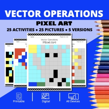 Preview of Patriotic: Vector Operations Pixel Art Activity