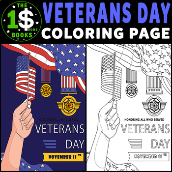 Preview of Patriotic Veteran's Day Coloring Page | 11 November Holiday Coloring Sheet