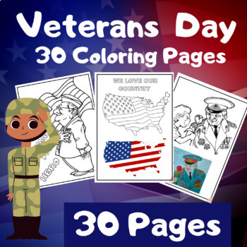 Preview of Patriotic Veteran's Day Craft30 Coloring Pages | Printable Remembrance Day