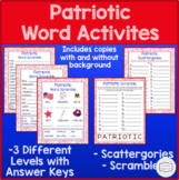 Patriotic Word Activities - Word Scrambles & Scattergories