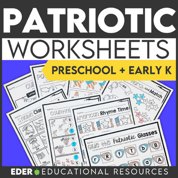 Preview of Patriotic Worksheets for Preschool | American Patriotic Worksheets for Pre-K