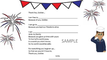 Preview of Patriotic military thank you card