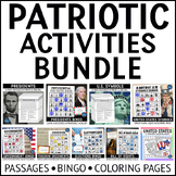 Patriotism Reading Passages Bingo Games and Coloring Pages