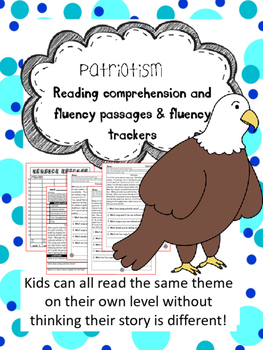 Preview of Patriotism fluency and comprehension leveled passage
