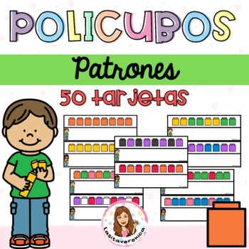 Preview of Patrones con POLICUBOS / SNAP CUBES. MATH CUBES Patterns cards. Math Centers