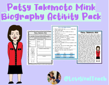 Preview of Patsy Takemoto Mink Biography Activity Pack - ASIAN-AMERICAN HISTORY MONTH!