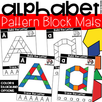 Preview of Pattern Block Alphabet Letter Mats - Fine Motor Fun!