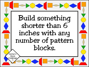 Makerspace: Pattern Block Challenge Task Cards by Jolene Ray | TpT