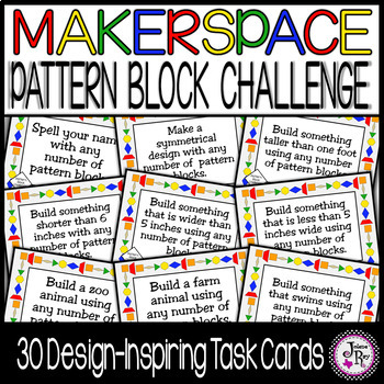 Preview of Makerspace: Pattern Block Challenge Task Cards