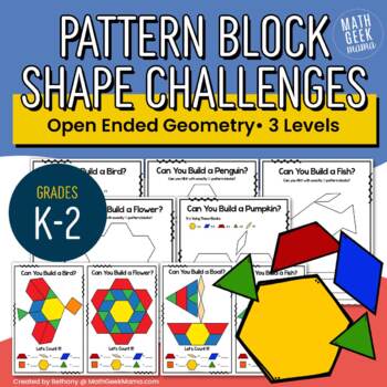 Preview of Pattern Block Challenges - Composing Shapes - Grades K-2 - PRINTABLE