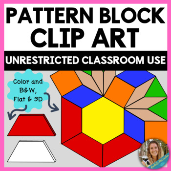 Preview of Pattern Block Clip Art, Shapes Clipart, Geometry, Math