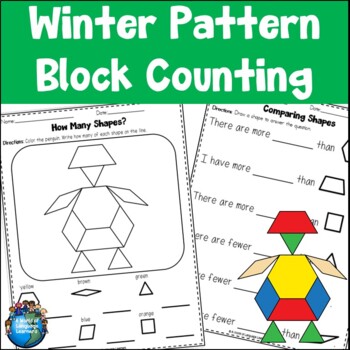 Preview of Pattern Block Counting Winter Worksheets