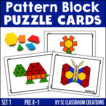 Preview of Pattern Block Puzzles - Pattern Task Card Mats